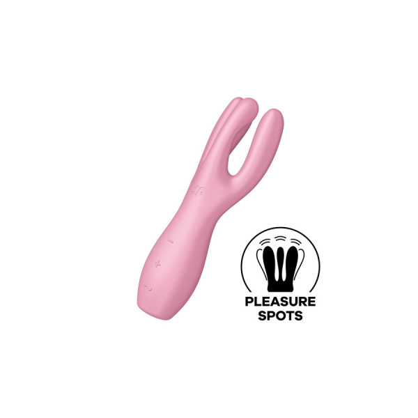 Vibromasseur point G avec stimulateur de clitoris USB rose Threesome 3 Satisfyer 